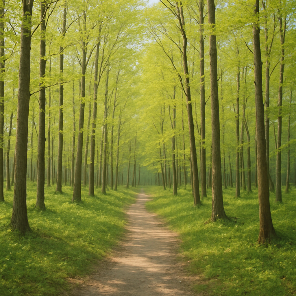 新緑溢れる春の森
